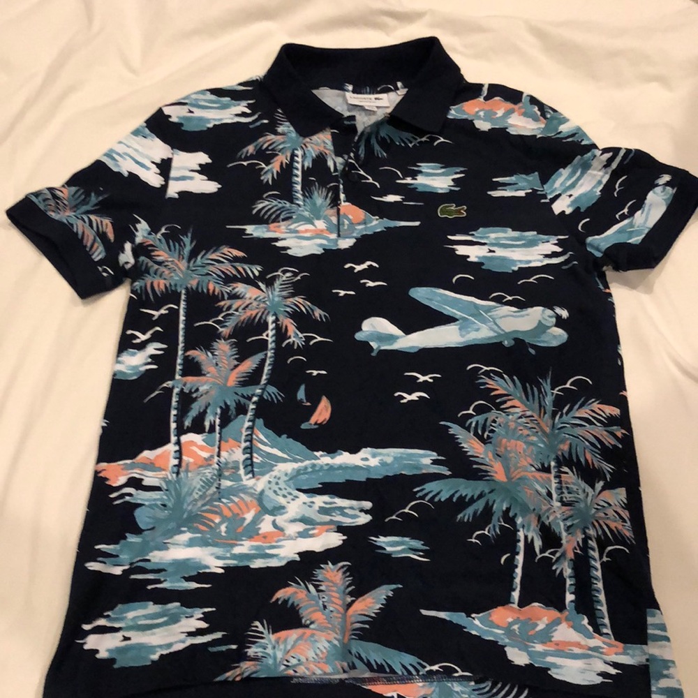 Lacoste polo tropical print